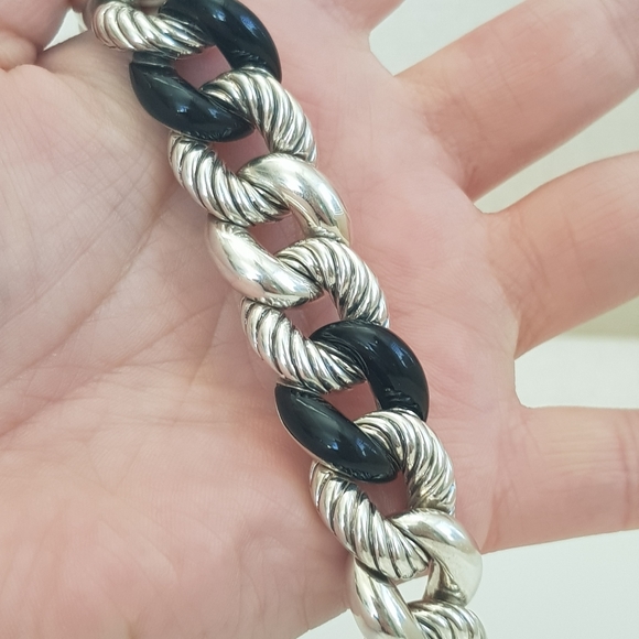 David Yurman Belmont Curb Link Bracelet With Black - Picture 12 of 16